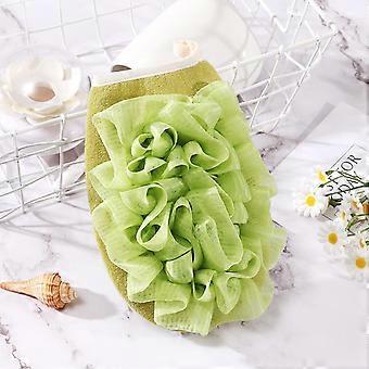 Bath Scrub Towel with DualSided Exfoliating Bath Glove, Green Shower Scrub Mitt TravelFriendly