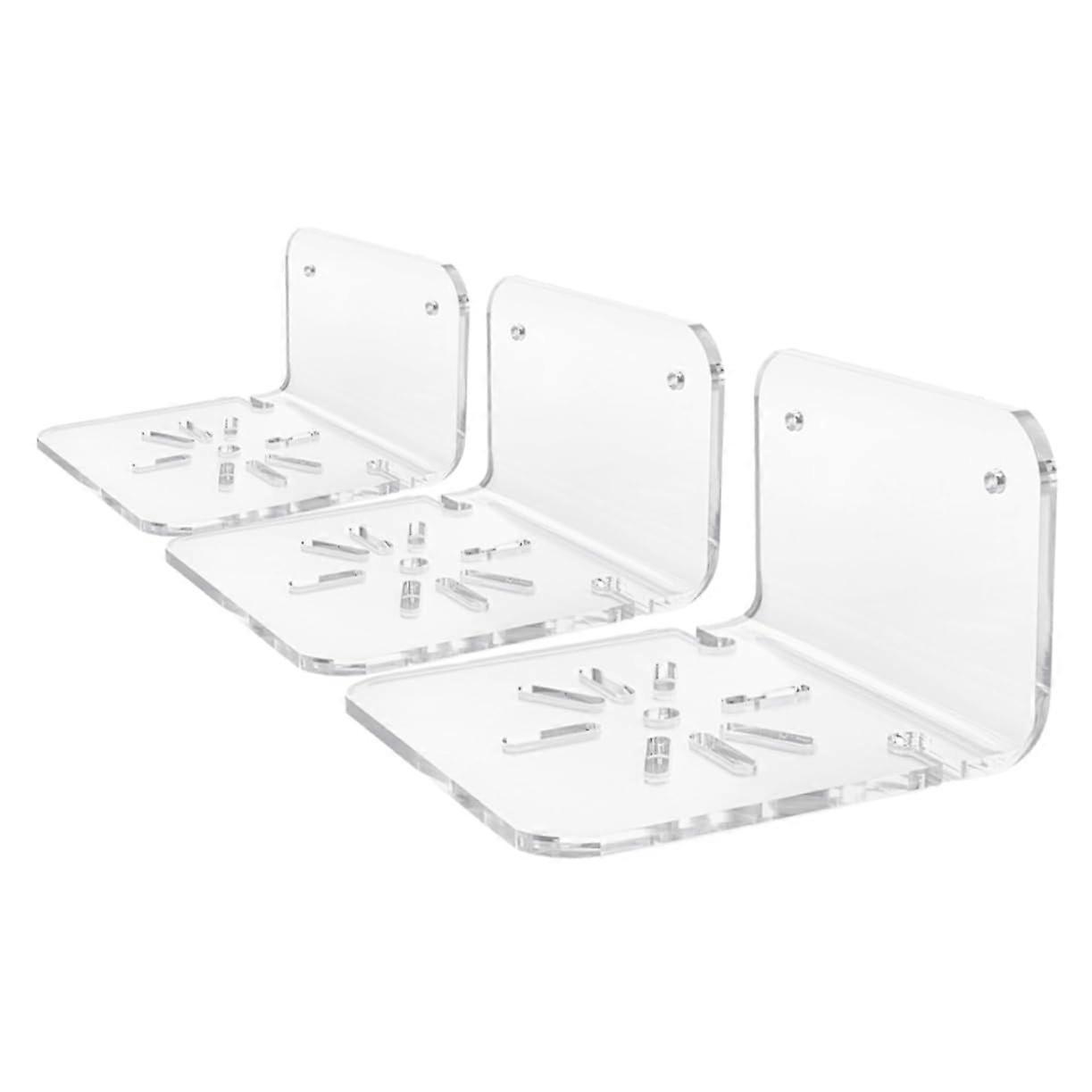 3pcs Wall Mount Bracket for Security Cameras and Speakers, Clear Floating Shelf, Easy Install
