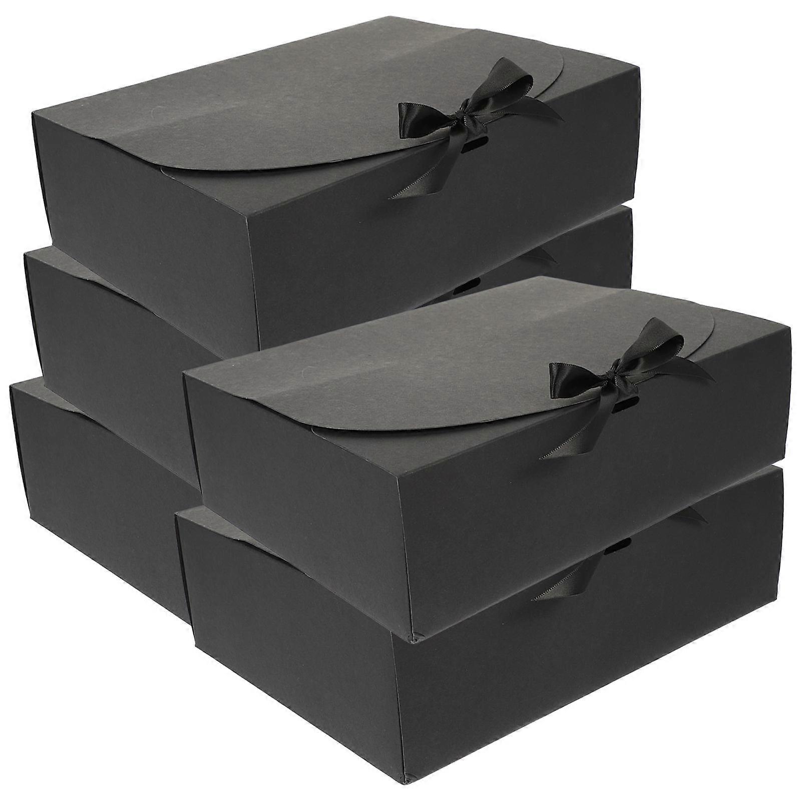 Macaron Kraft Paper Candy Box Gift Box for Storage 5Pcs Black