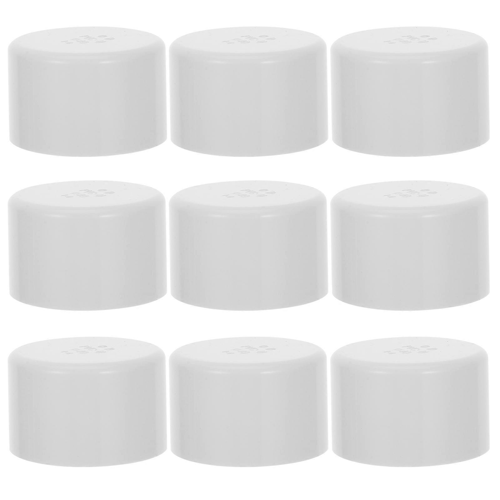 PVC Pipe End Cap for Water Pipe Fitting 10Pcs White PVC Plug Adapter