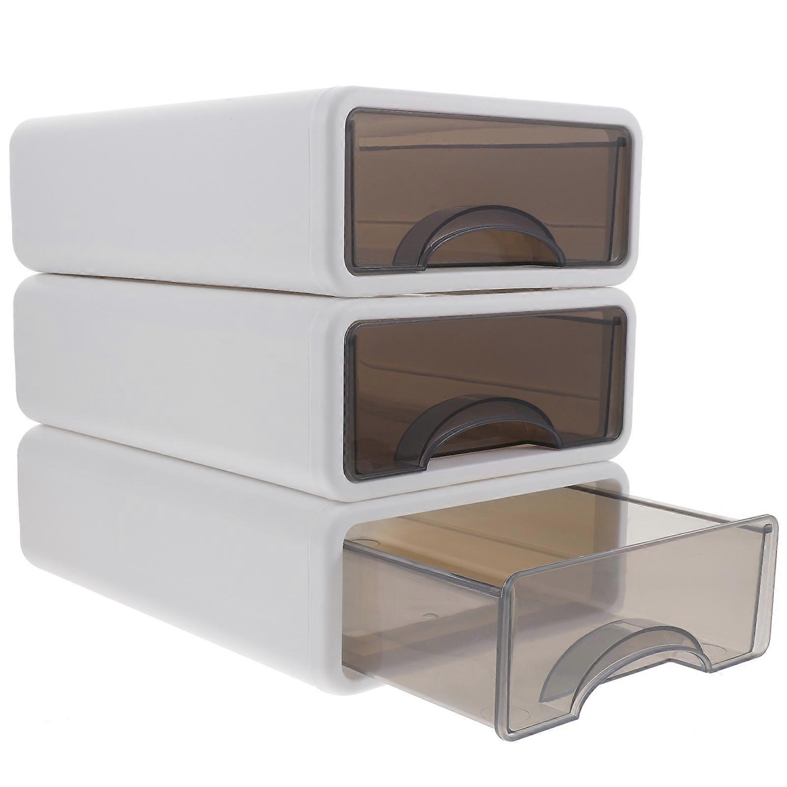Stackable Organizer Drawers for Office Storage 3Pcs Drawer Box