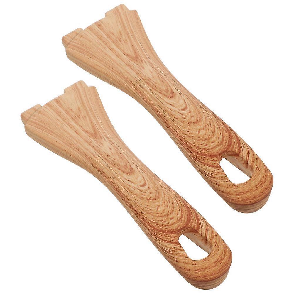 Detachable Pan Handle for Pot Use Brown Bakelite Replacement 2Pcs Set