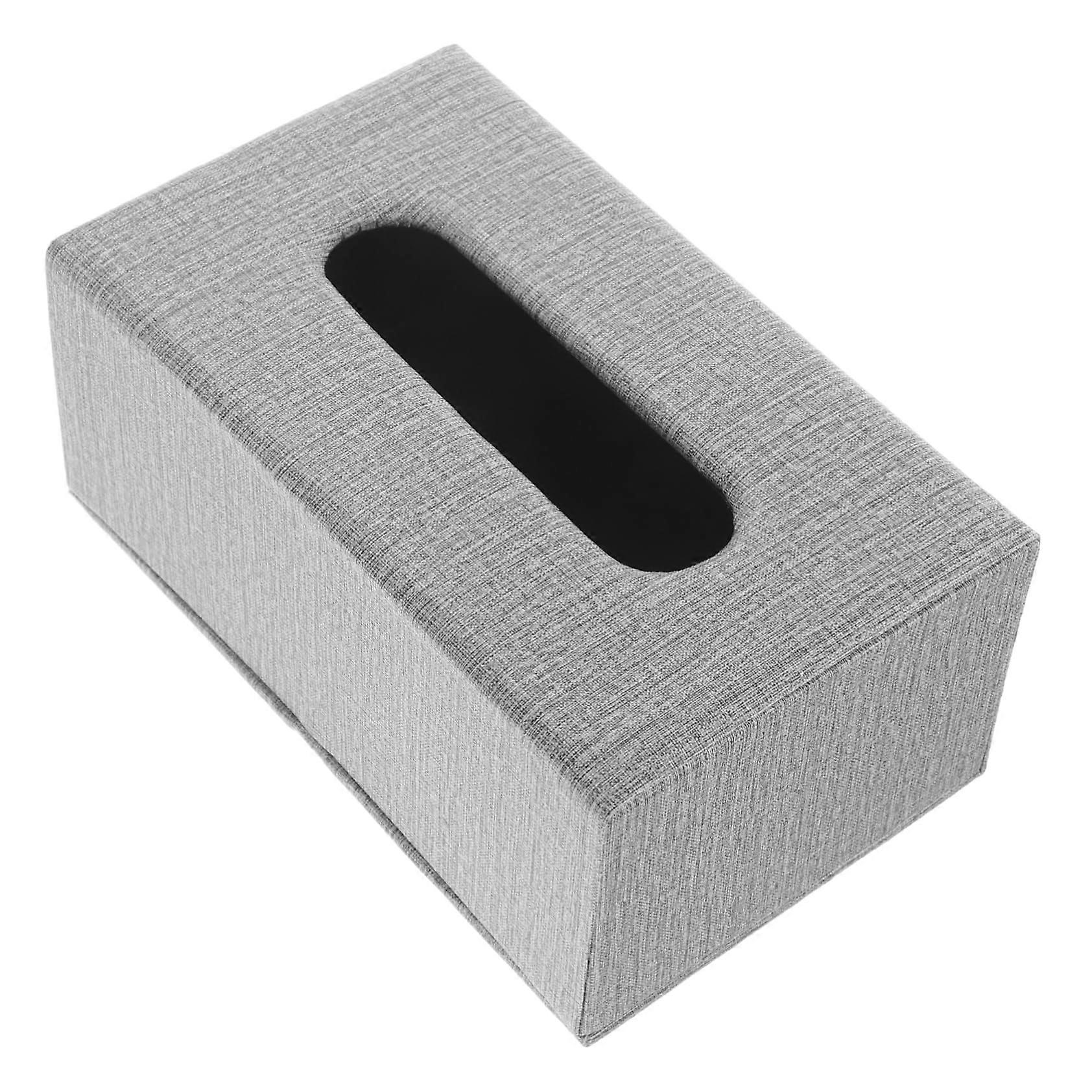 PU Leather Tissue Box Cover Rectangular Holder Elegant DustResistant for Home Office Decor