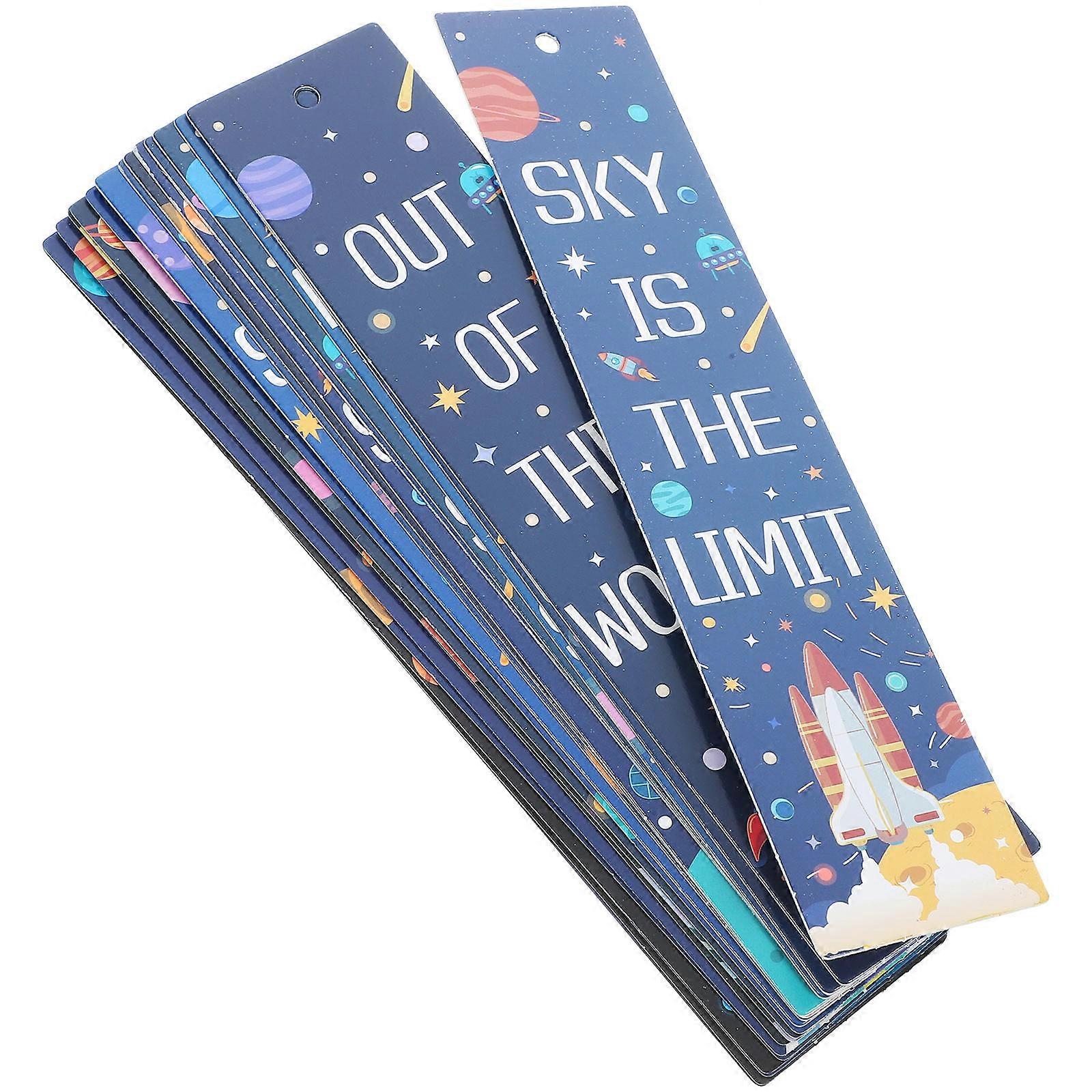Cartoon Space Theme 20Pcs Bookmarks for Kids Reading Fun