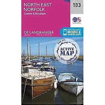 Noord Oost-Norfolk: Cromer & Wroxham (OS Landranger actieve kaart)