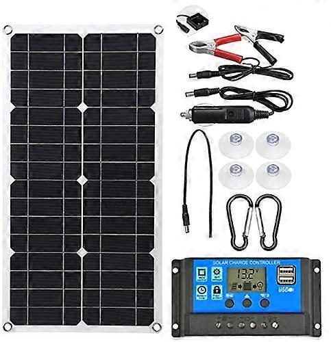 Portable 100W Solar Panel Kit with Controller, Foldable Monocrystalline Charger for RV Camping