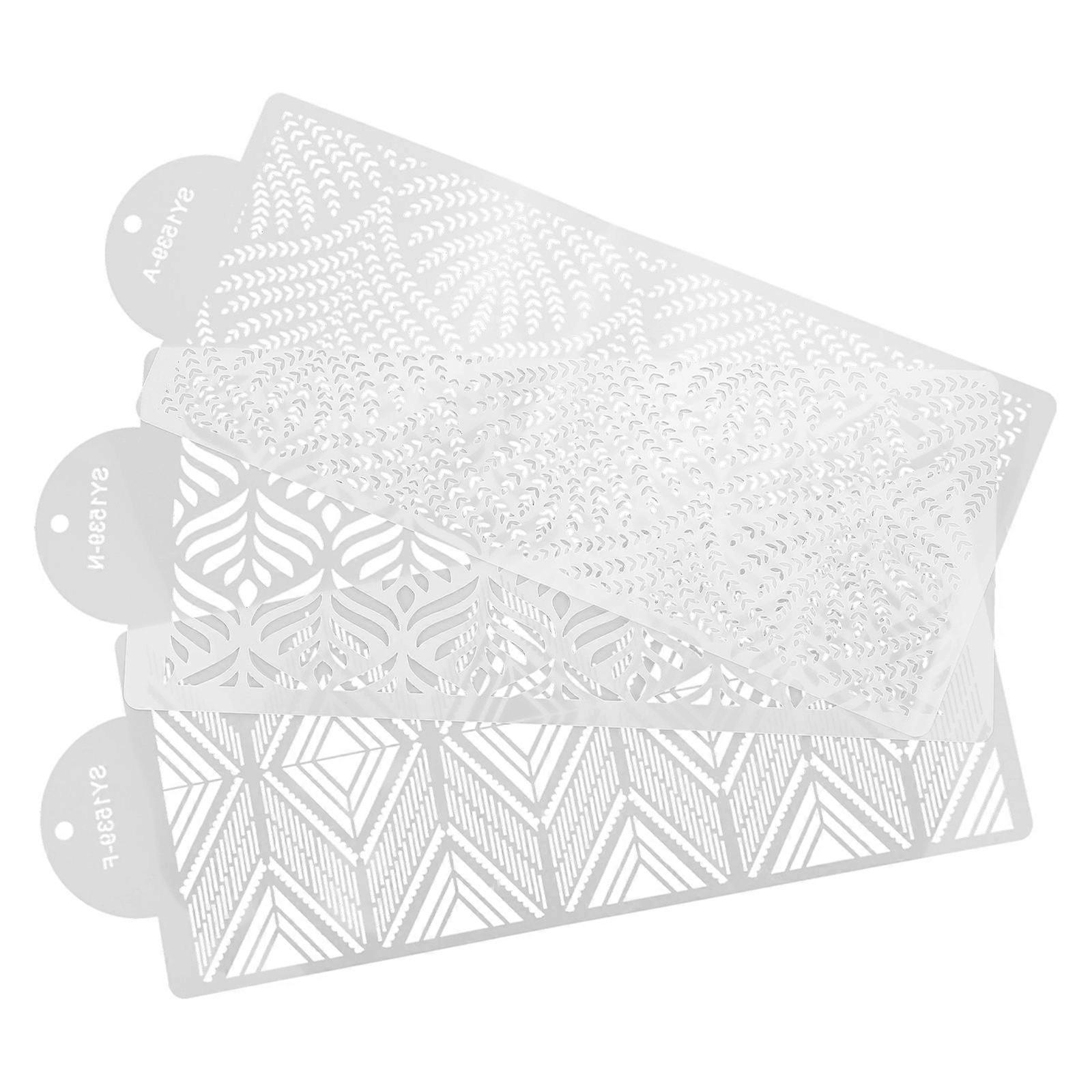 White Cake Decorating Stencils Cake Molds for Kitchen Use 3Sets
