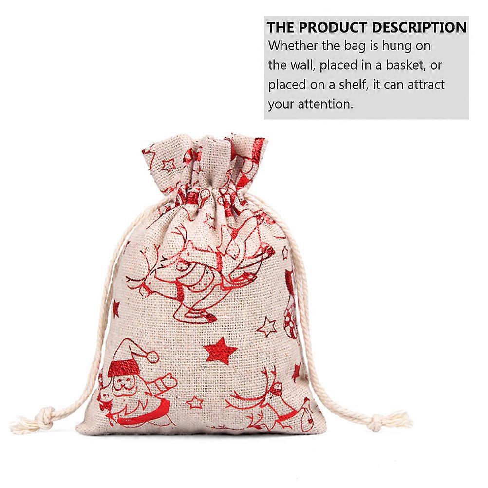 Candy Bag Burlap Bag for Christmas Gift Packaging 2Sets Blue Drawstring