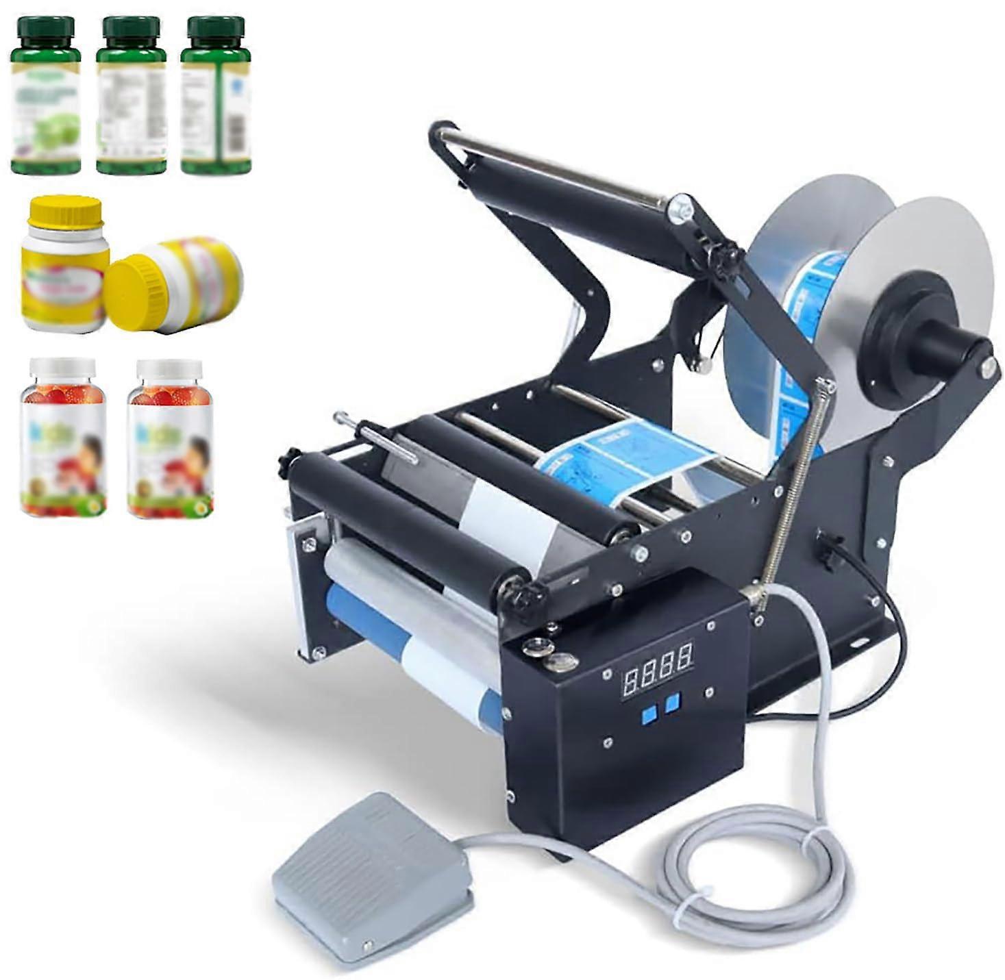 Automatic Round Bottle Labeling Machine with OneTouch Labeling and Adjustable Bubble Application