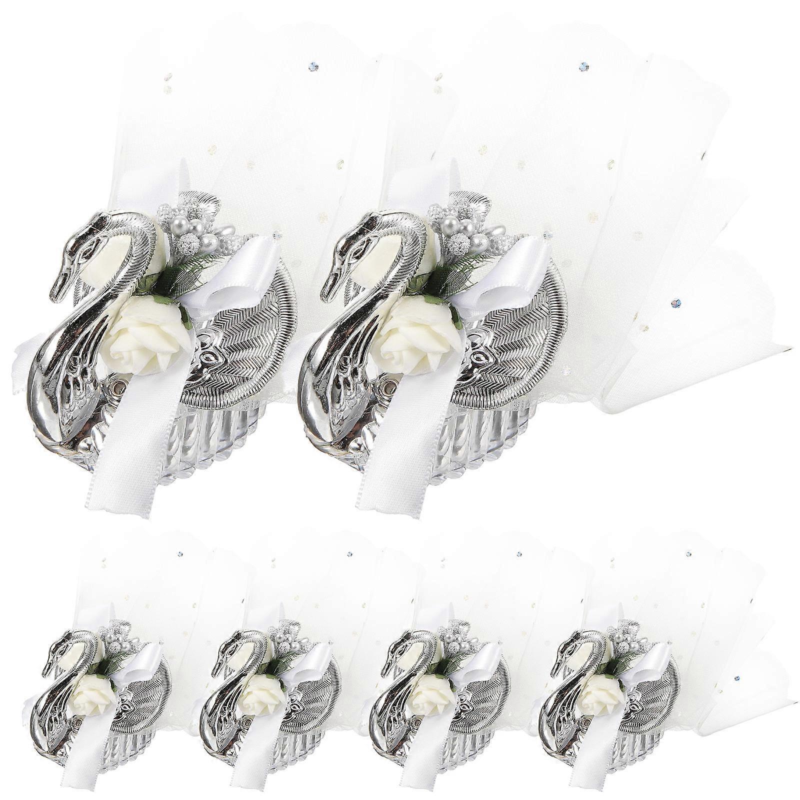 Wedding Candy Boxes Swan Shape Decorative Candy Boxes for 24Pcs