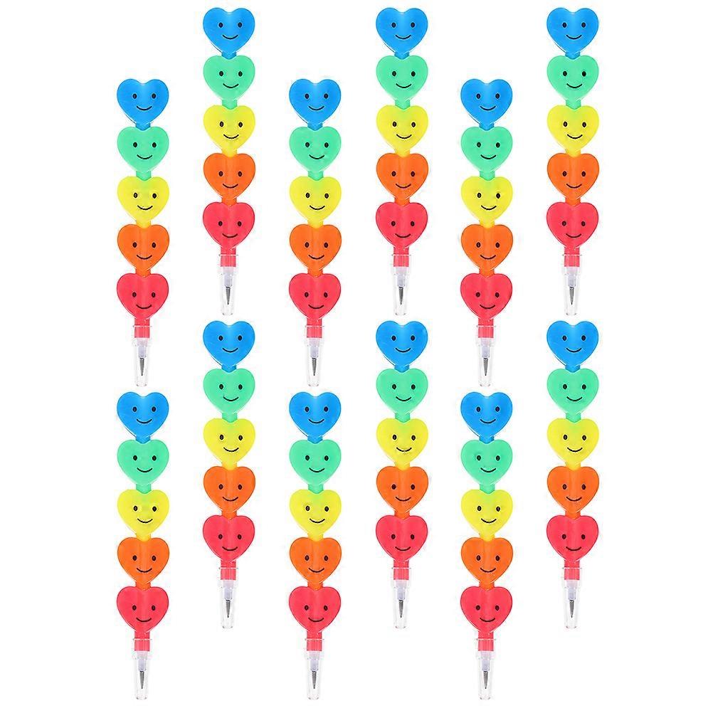 Plastic Kids Pencils Stackable Pencils for Students Writing 12Pcs