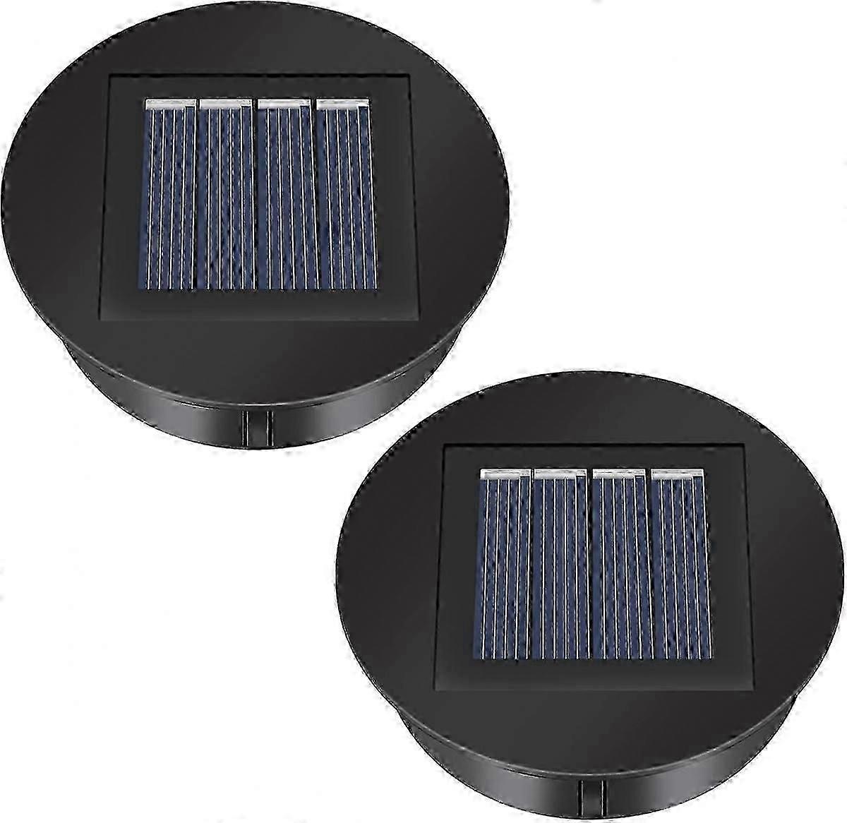 2 Pack Waterproof Solar Lights Replacement Top for Round Lanterns | Auto On/Off with Light Sensor