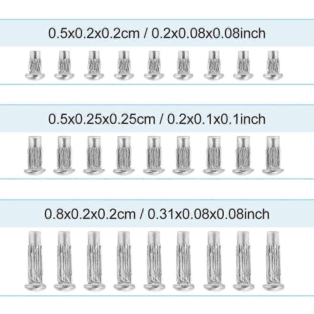 Solid Fixed Rivets for Fixing Use 1500Pcs Knurled Aluminum Alloy Silver