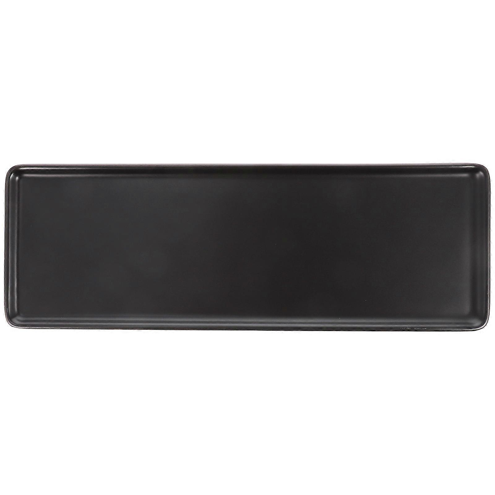 Multifunctional Tray Ceramic Decorative Tray for Storage 3Pcs Black