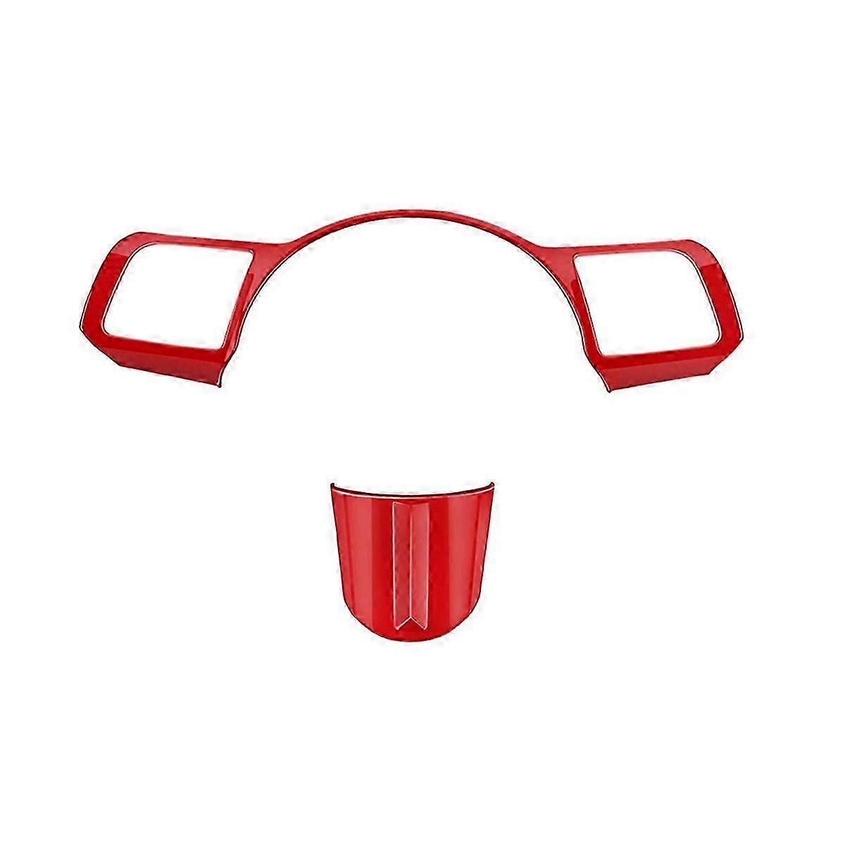 Car Steering Wheel Button Cover compatible with Red