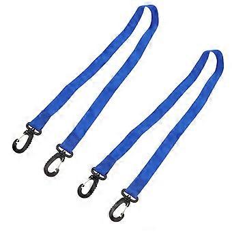 Correas para transportar botas de esquí, para usar como bandolera, 6 unidades, nailon azul.