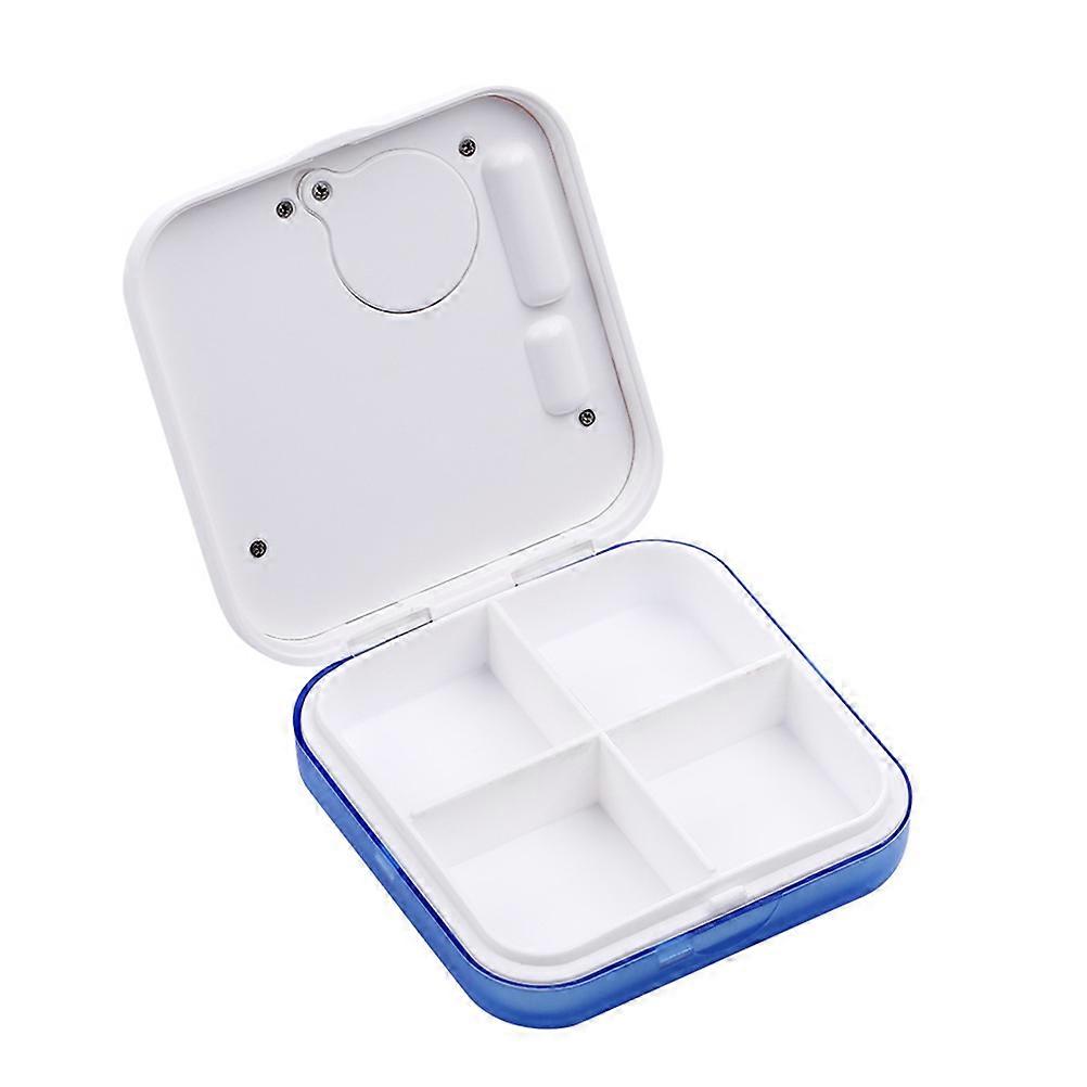 4 Compartments Case Organizer with Timer and Reminder Blue