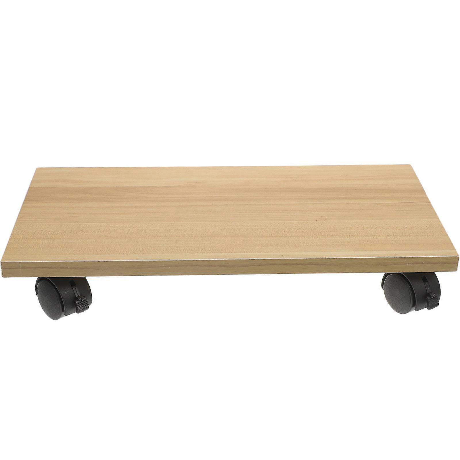 Mobile CPU Stand Wood Base with Universal Wheel Moving Stand