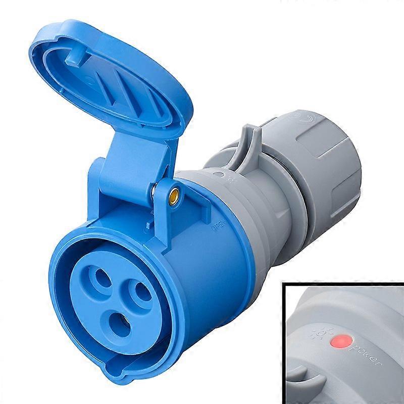 CEE socket 16A with removable cover blue/grey with indicator light