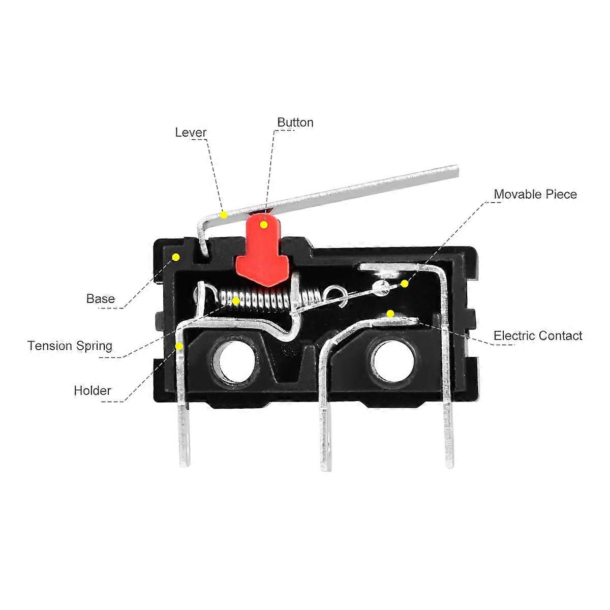 Micro Switch Winomo Momentary Micro Switch for Switching 10Pcs