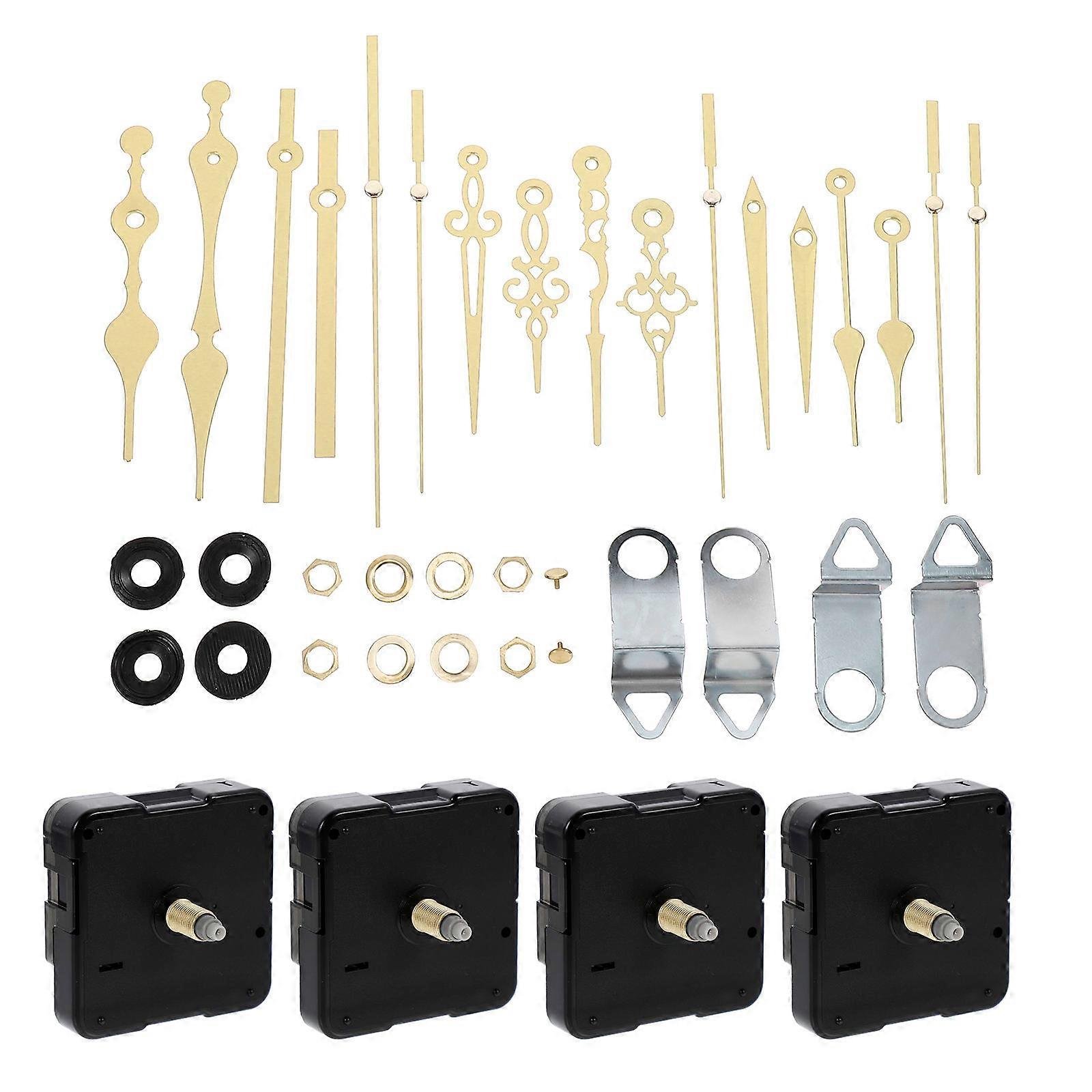 4 Sets DIY Clock Movement Replacement Pointer Clock Parts Wall Clock Movement