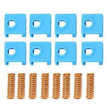 3D Printer Accessories 8Pcs 25mm Yellow Hot Bed Spring 8Pcs Silicone Socket for MK8