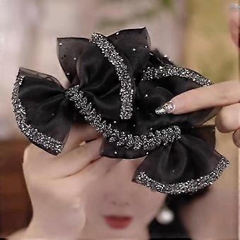 Exquisite Elegant Sweet Mesh Bow Hair Clip Women'S After Brain Hairpin Headwear Accessories Gifts