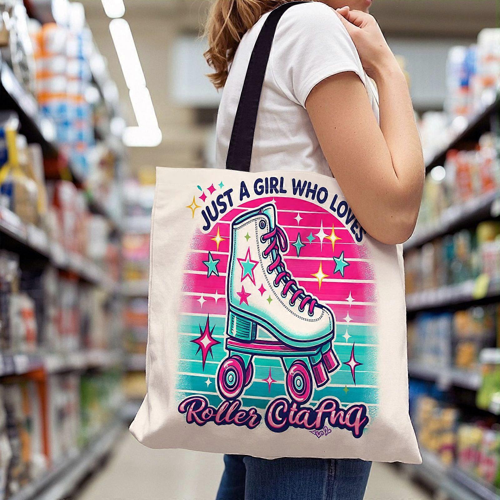 Sac fourre-tout grande capacité pour patins à roulettes, design rétro, étoiles colorées, léger et résistant, double poignée - Rpolk