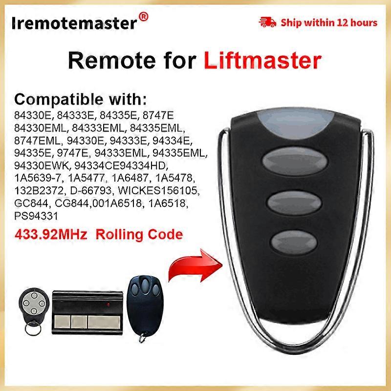 Garage Door Opener Remote 433MHz, Secure Code, Easy Programming for LiftMaster
