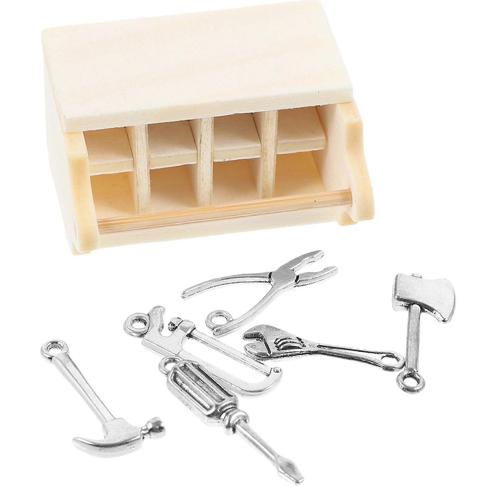 Miniature Tools Dollhouse Simulation with Tool Box for Decor 1Set