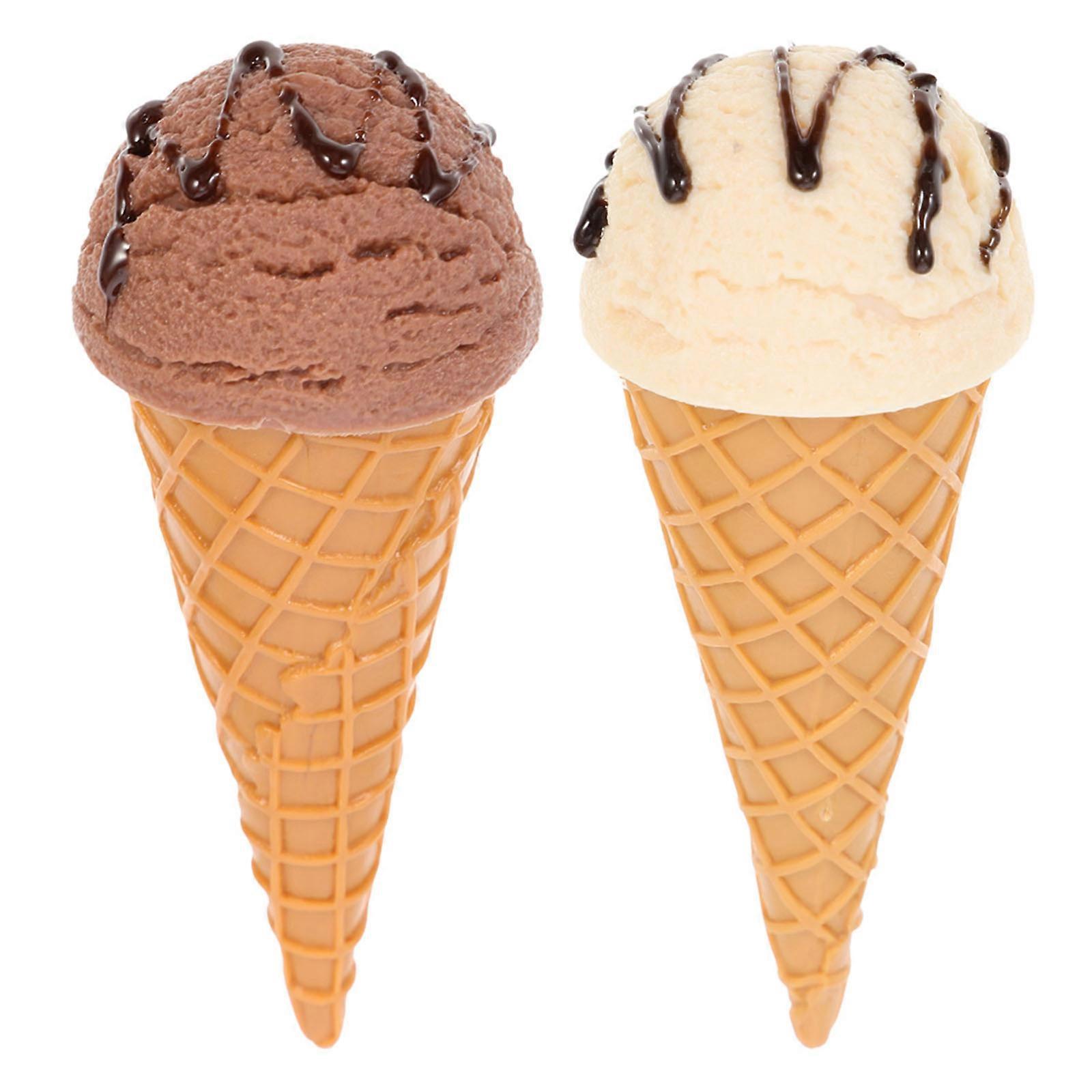 2pcs Eiscreme-Modell-Eistüten-Requisiten Simulation Eisdielen-Display-Requisite
