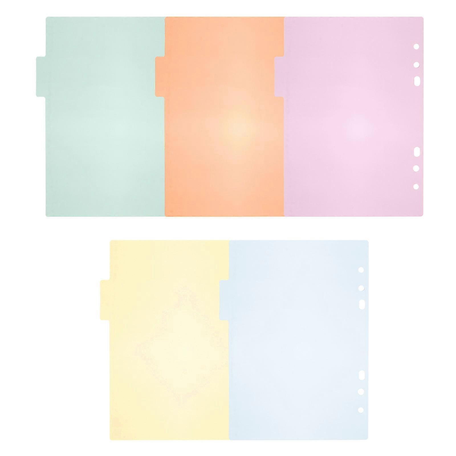 10pcs A5 Binder Dividers Labels Insertable Multicolor Plastic Tab for Office