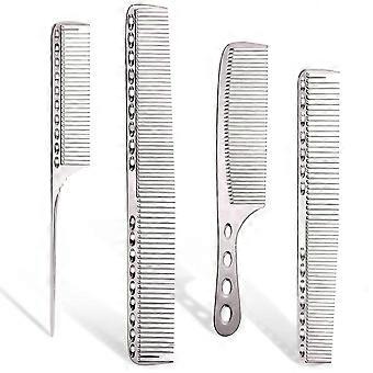 Hair Cutting Comb 4Pcs Professional Aluminum Barber Combs Set (Silver) 2026 New 371.
