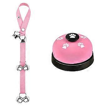 2PCS Pet Doorbell Rope With Metal Bells And Training Button Dog Training Doorbell Rope For Dog Cats Potty Training  skyblue