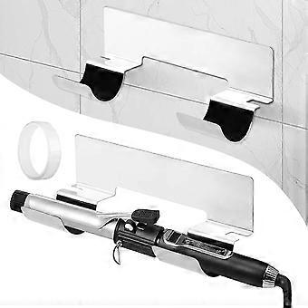 Wall Mounted Curling Iron Holder, Stainless Steel Heat-Resistant Hair Tool Organizer for Small Bathrooms and Dorms