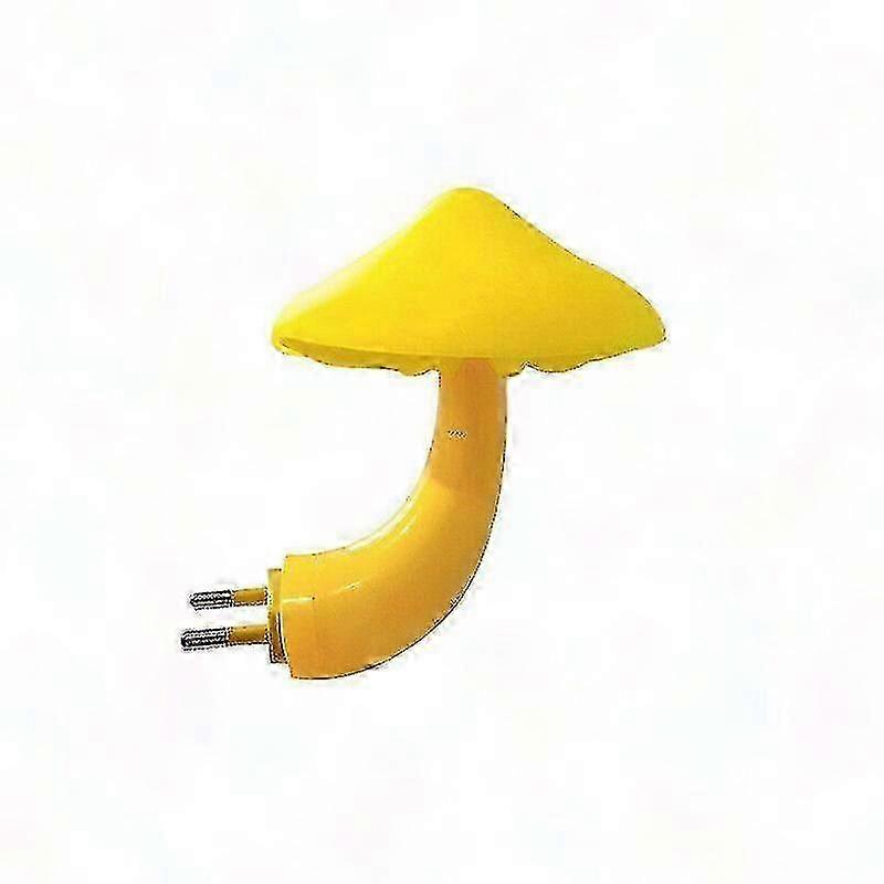 2x Led Night Light Mushroom Wall Socket Lamp Eu Plug Warm White Light-control