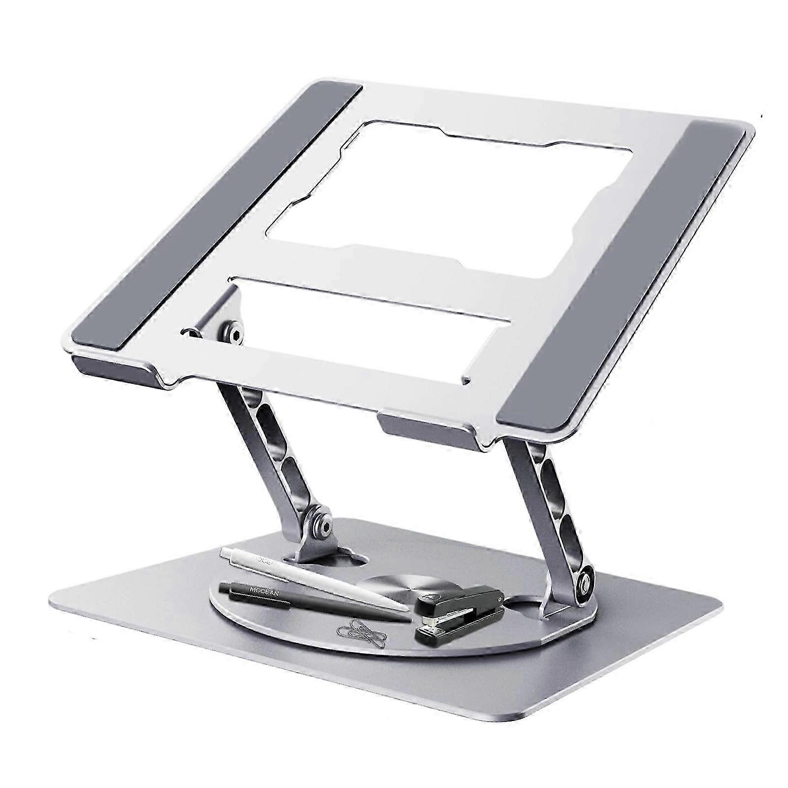 Laptop Stand Risers for Desk Ergonomic Foldable Computer Stand Adjustable Height for Collaborative Work Easy Storage Apple Silver