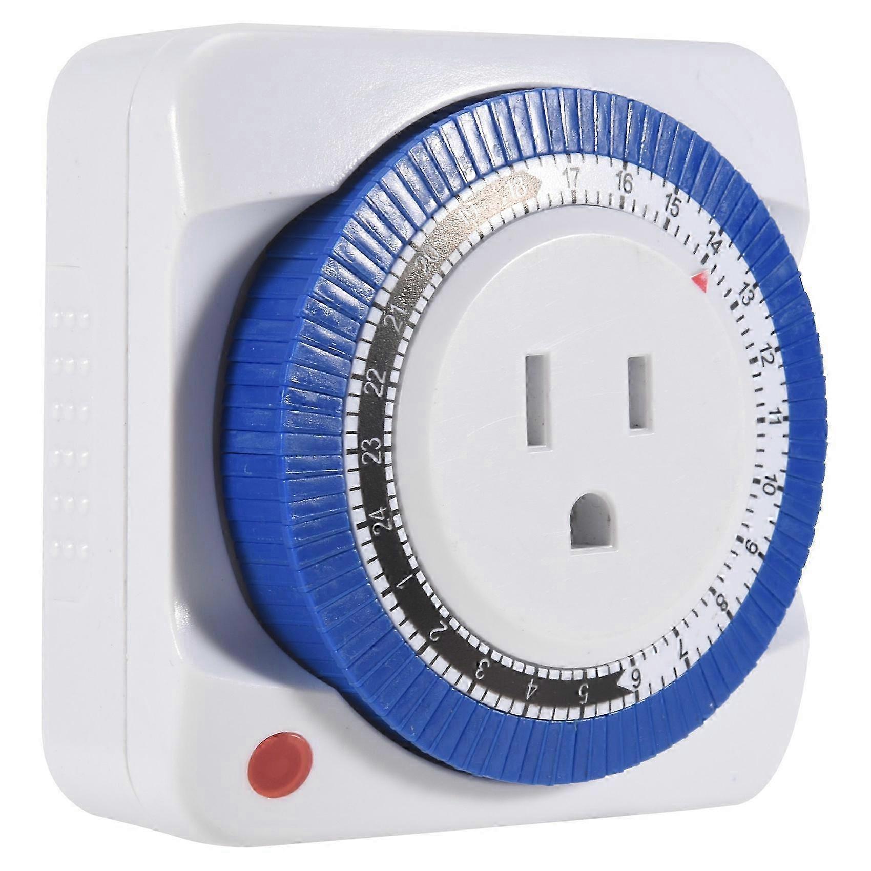 4X 24 Hour Timer Socket Mechanical Program Timer Switch Socket 125v Wall Outlet Protector Energy Saveing(US Plug)
