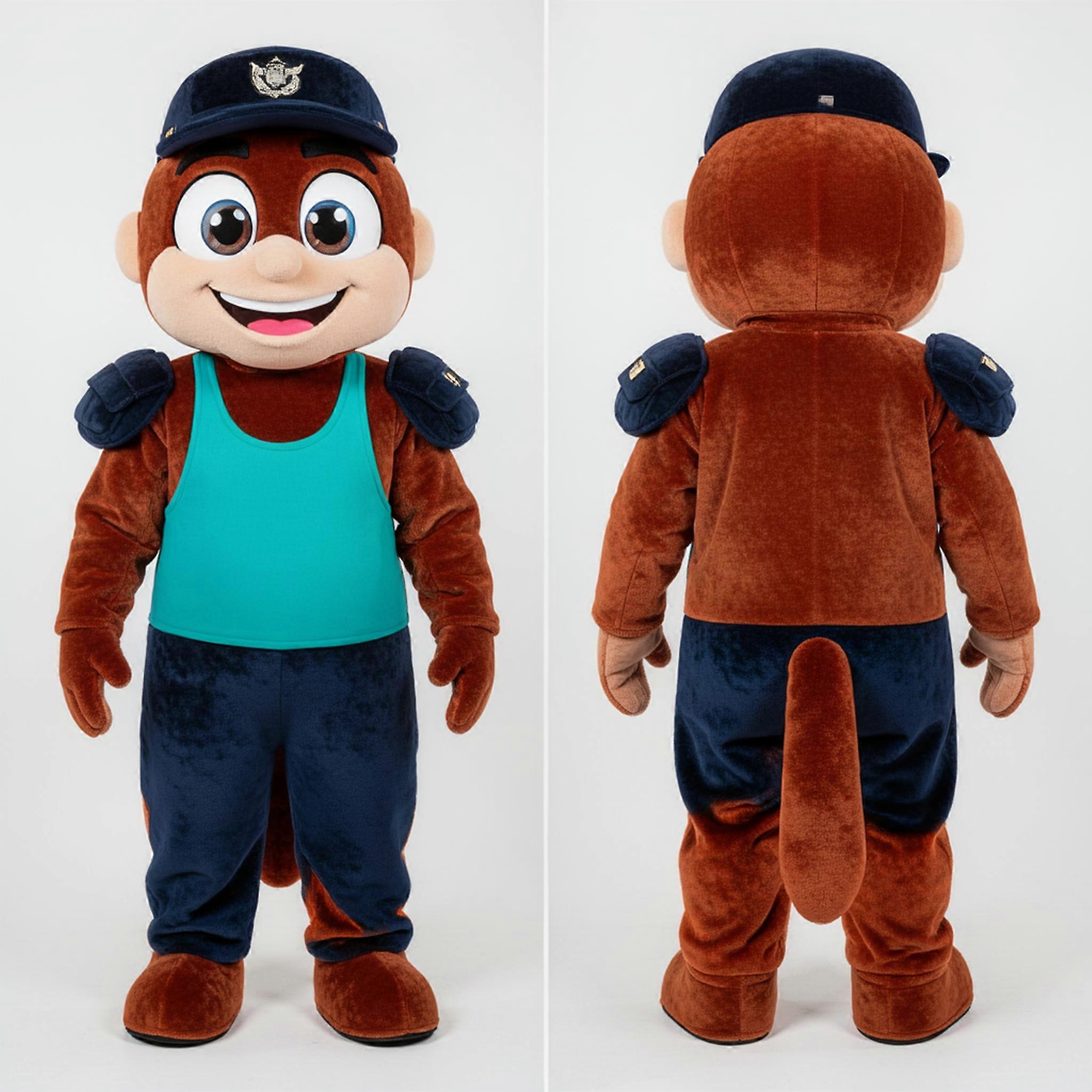 MASTICOT Rust Fleece Broad Shouldered Navy Soldier Mascot