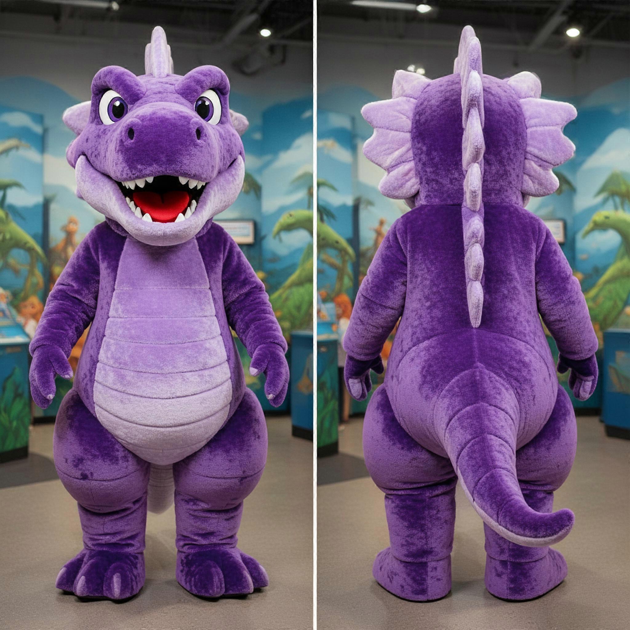 MASTICOT Purple Velvety Spinosaurus Mascot