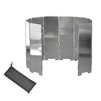 Camping Windscreen for Stove 10Pcs Aluminum Outdoor Barbecue Windshield