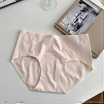 Women Mid Waist Pure Cotton Seamless Antibacterial Breathable Solid Panties