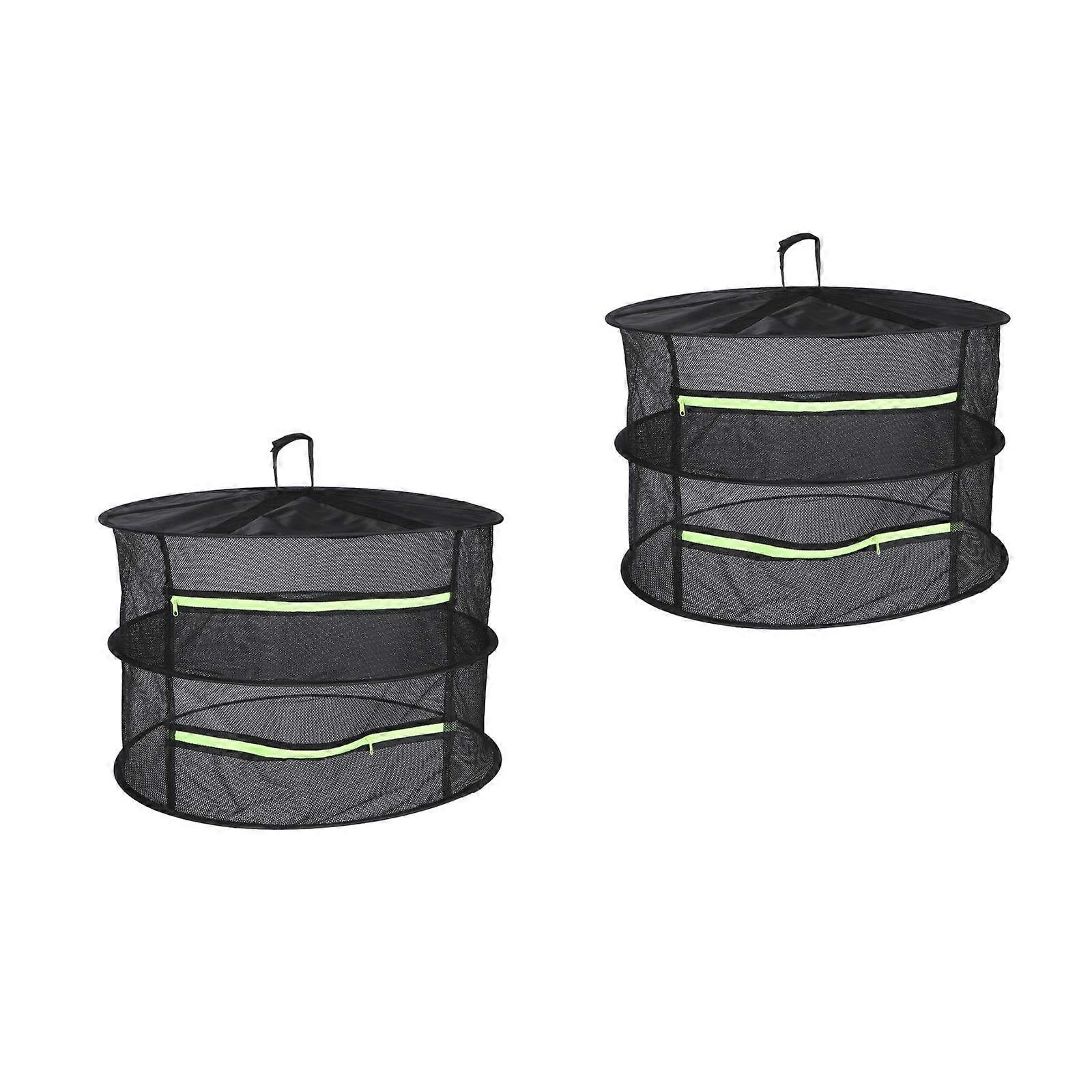 Two-Layer Storage Bracket for Plant Drying Net with 2Pcs Mesh