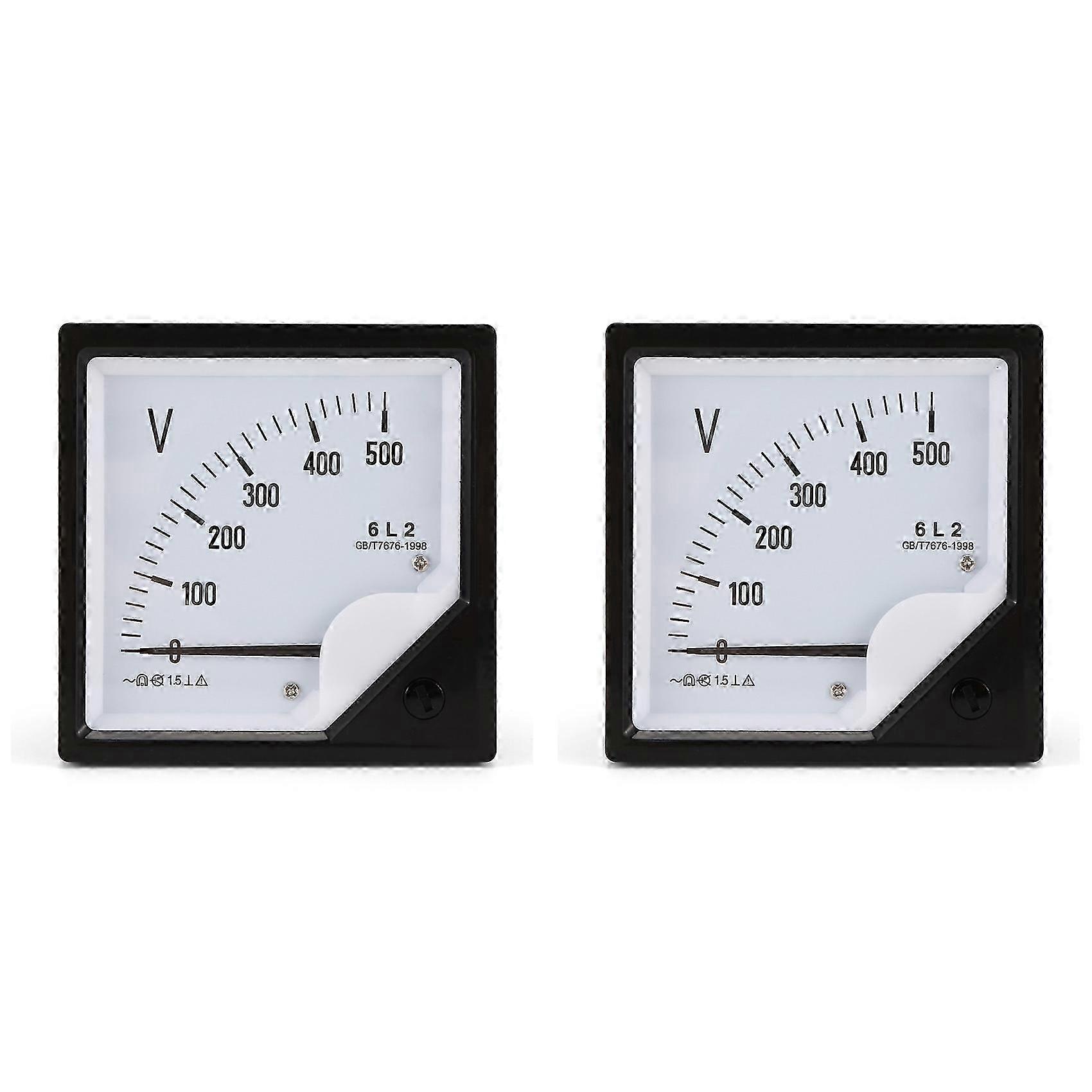 2X 6L2 Voltmeter AC 500V Pointer Type Voltage Meter Mechanical Header