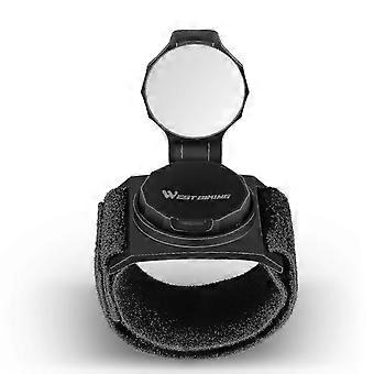 Bike Wrist Rearview Mirror 360 Degree Rotation Wide View Convex Mirror Adjustable Angle for Cycling