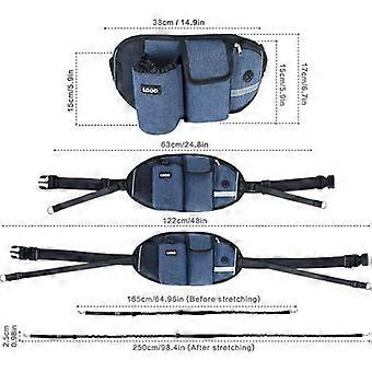 Handsfree hondenriem voor honden tot 110 kg, schokabsorberend, comfortabel, reflecterende stiksels, ideaal voor hardlopen, joggen en wandelen, blauw