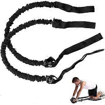 1 paire Ab Roller Wheel Pull Rope Resistance Band Trainer Abdominal Slimming Fitness Equipment Auxiliaire Pull Belt