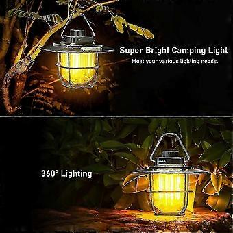 Camping-Laterne, wiederaufladbare Retro-Campingzelt-Lichter-Lampe