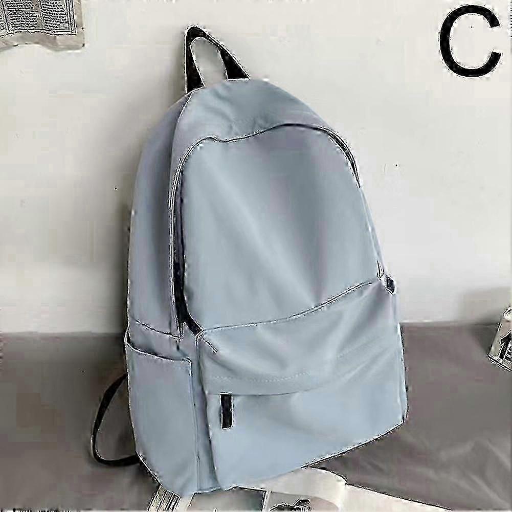 Spacious Solid-Colour School Backpack