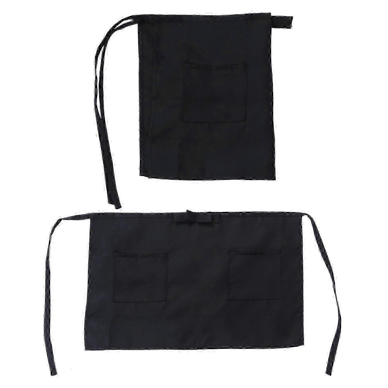 2Pcs Short Serving Aprons Universal Working Apron Half-length Cooking Apron